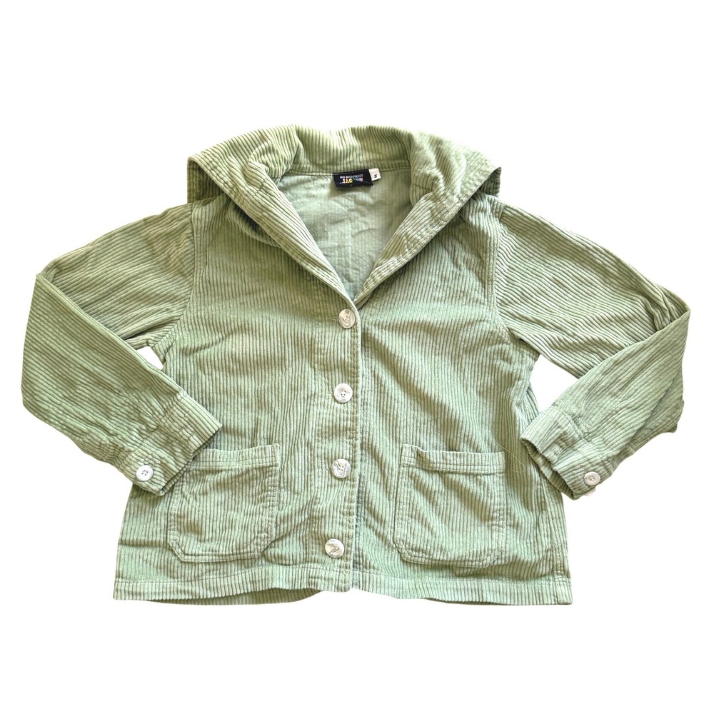 Big Bud Press Corduroy‎ Sailor Jacket Sage Green Small Retro 70s Style Indie